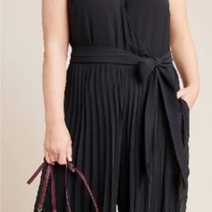 Elegant Black Pleated Jumpsuit